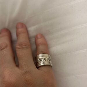 Silver Plated Floral Band Ring in Silver